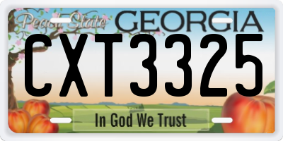 GA license plate CXT3325