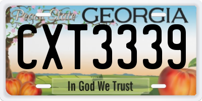 GA license plate CXT3339