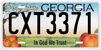 GA license plate CXT3371