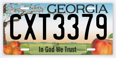 GA license plate CXT3379