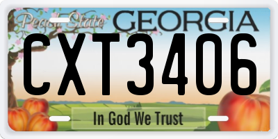 GA license plate CXT3406
