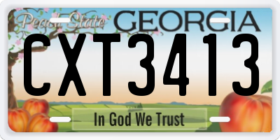 GA license plate CXT3413