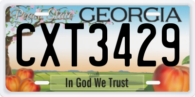 GA license plate CXT3429