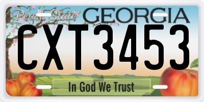 GA license plate CXT3453
