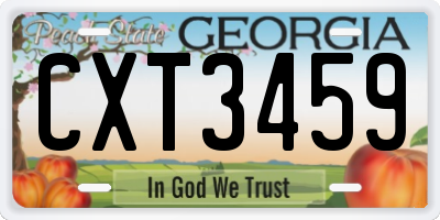 GA license plate CXT3459