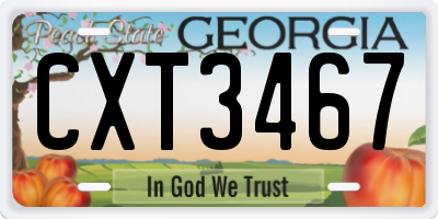GA license plate CXT3467