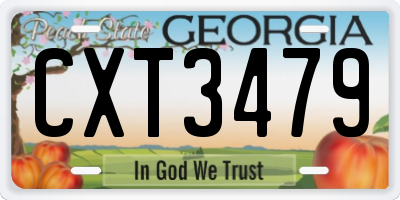 GA license plate CXT3479