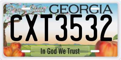 GA license plate CXT3532
