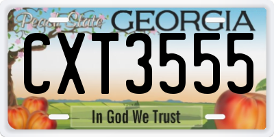 GA license plate CXT3555