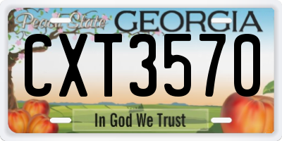 GA license plate CXT3570
