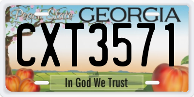 GA license plate CXT3571