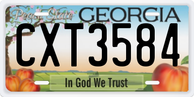GA license plate CXT3584