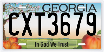 GA license plate CXT3679