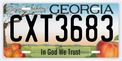 GA license plate CXT3683