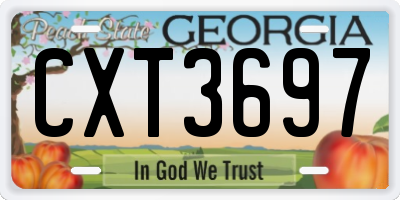 GA license plate CXT3697