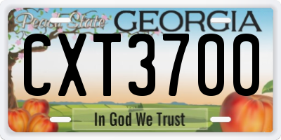 GA license plate CXT3700