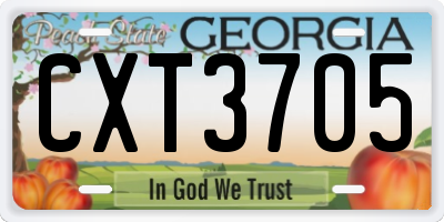 GA license plate CXT3705
