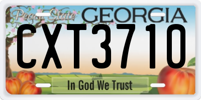 GA license plate CXT3710