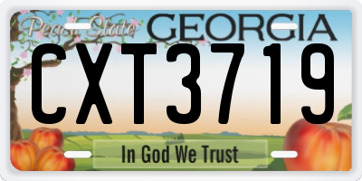 GA license plate CXT3719