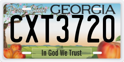 GA license plate CXT3720