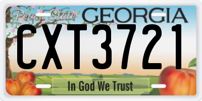 GA license plate CXT3721