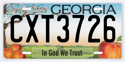 GA license plate CXT3726