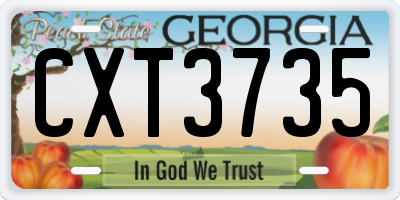 GA license plate CXT3735
