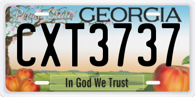 GA license plate CXT3737