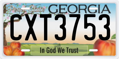 GA license plate CXT3753