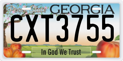 GA license plate CXT3755