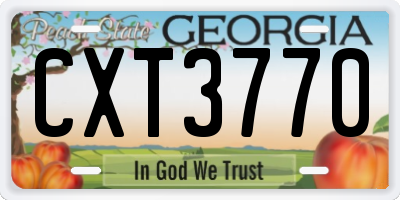 GA license plate CXT3770