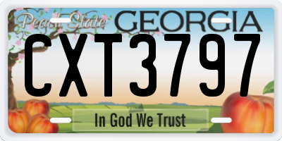 GA license plate CXT3797