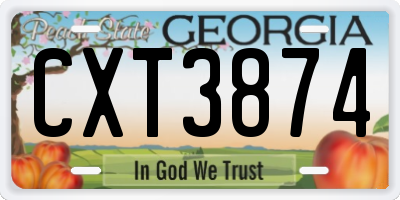 GA license plate CXT3874