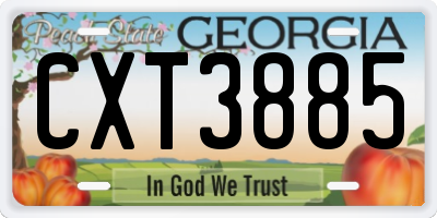 GA license plate CXT3885