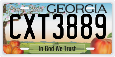 GA license plate CXT3889