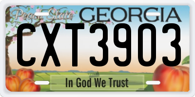 GA license plate CXT3903