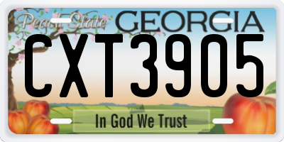 GA license plate CXT3905