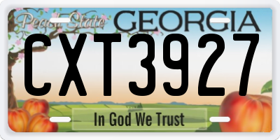 GA license plate CXT3927