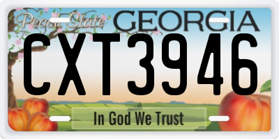 GA license plate CXT3946