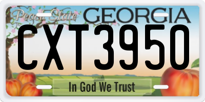 GA license plate CXT3950