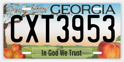 GA license plate CXT3953