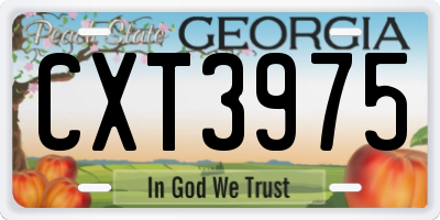 GA license plate CXT3975