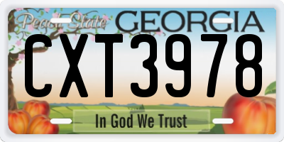 GA license plate CXT3978