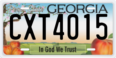 GA license plate CXT4015