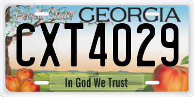 GA license plate CXT4029