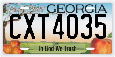 GA license plate CXT4035