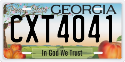 GA license plate CXT4041