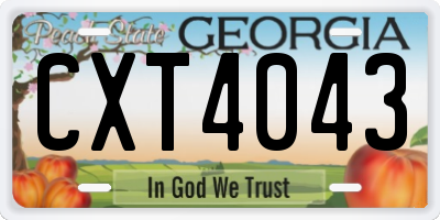 GA license plate CXT4043