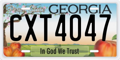 GA license plate CXT4047