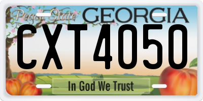 GA license plate CXT4050